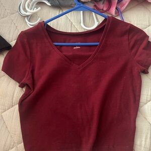 Wild Fable Red and pink Fitted Short Sleeve T-Shirts